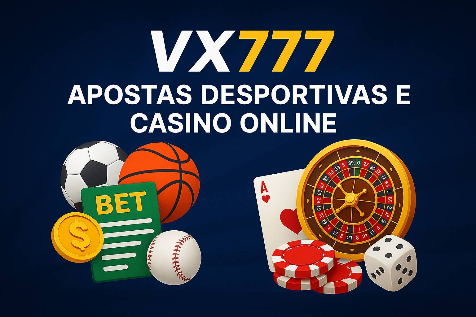 Apostas esportivas no cassino online VX777
