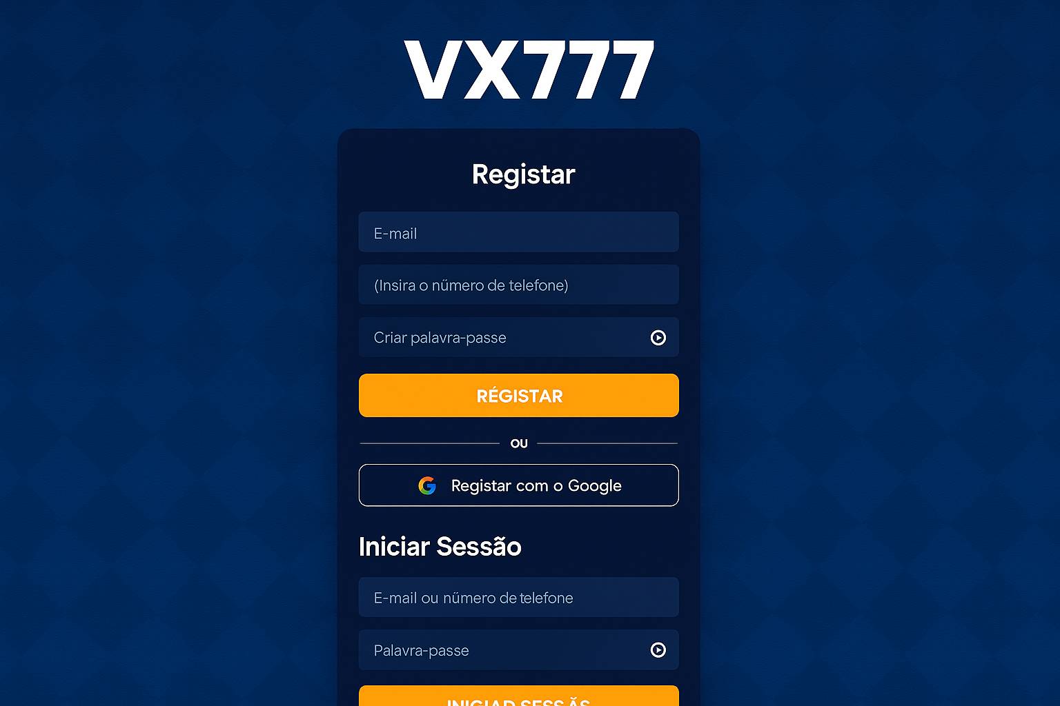 Não Perca tempo, o rRgistro na site VX777